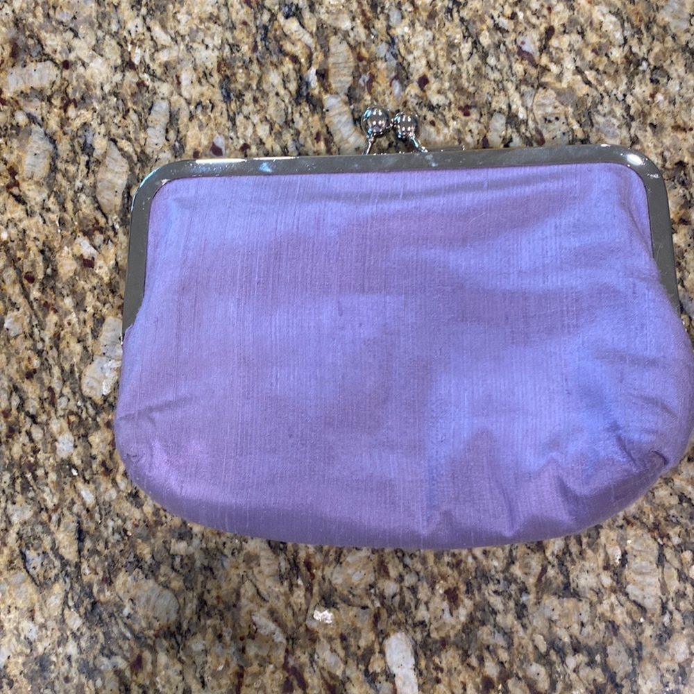 Lavender clutch used for wedding 1 time. Purchased on etsy